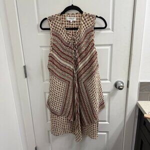 Derek Lam 10 Crosby Layered Handkerchief Lace Up 100% Silk Dress Size 10